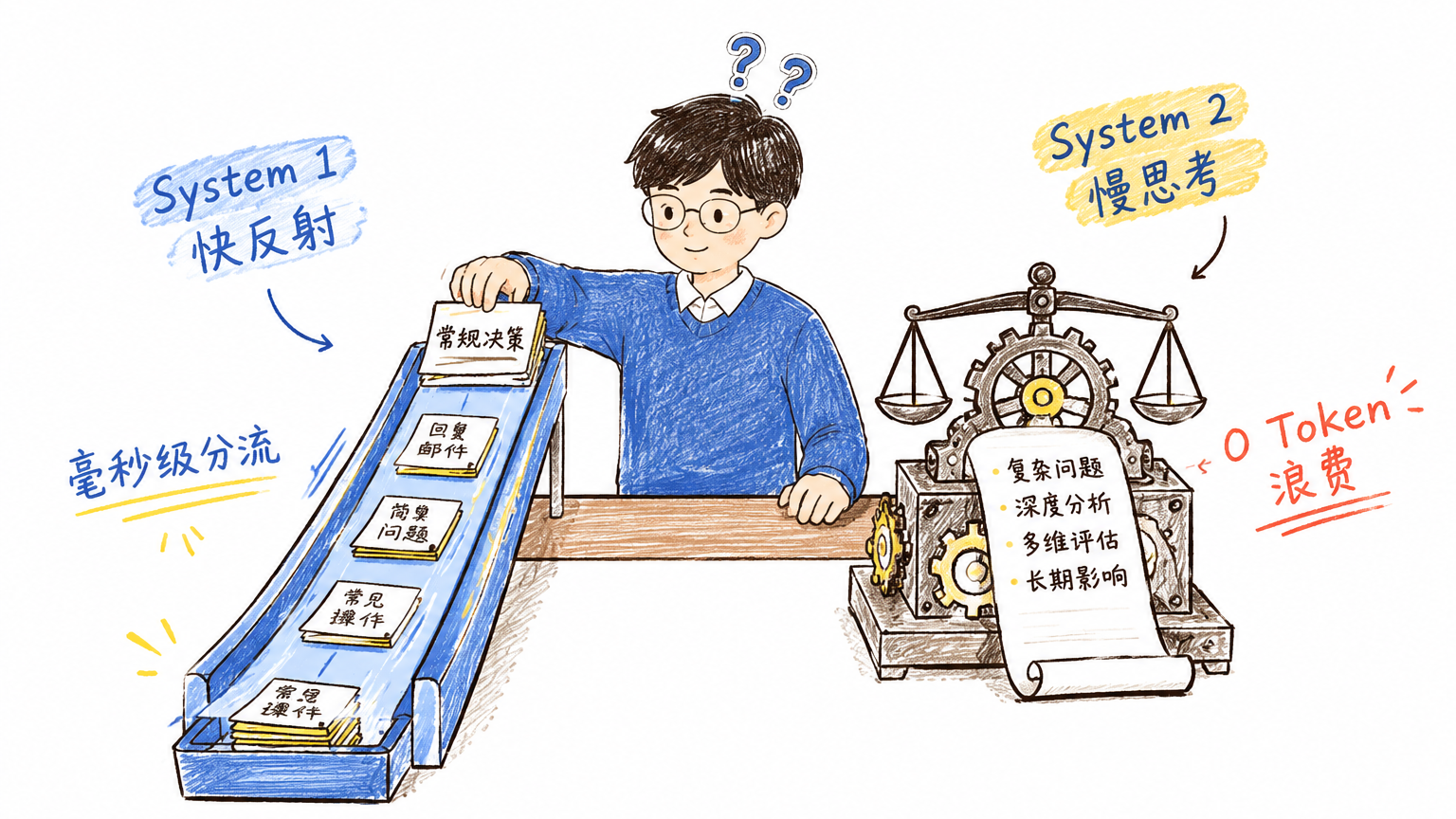 双脑协同：System 1 微反射 vs System 2 慢思考