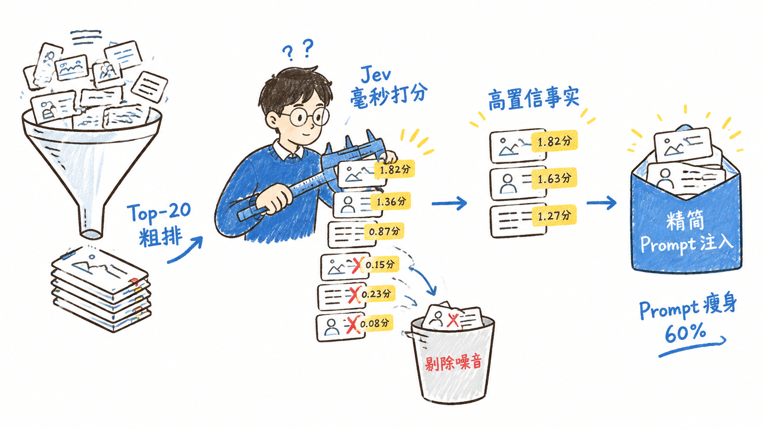 记忆检索重排与上下文瘦身机制